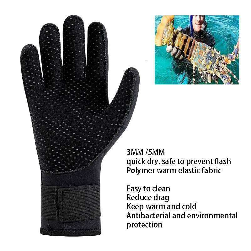 3mm 5mm Adult Diving Neoprene Thermal Spearfishing Anti-slip Surfing Swimming Kayak Paddling Snorkel Gloves Y260115