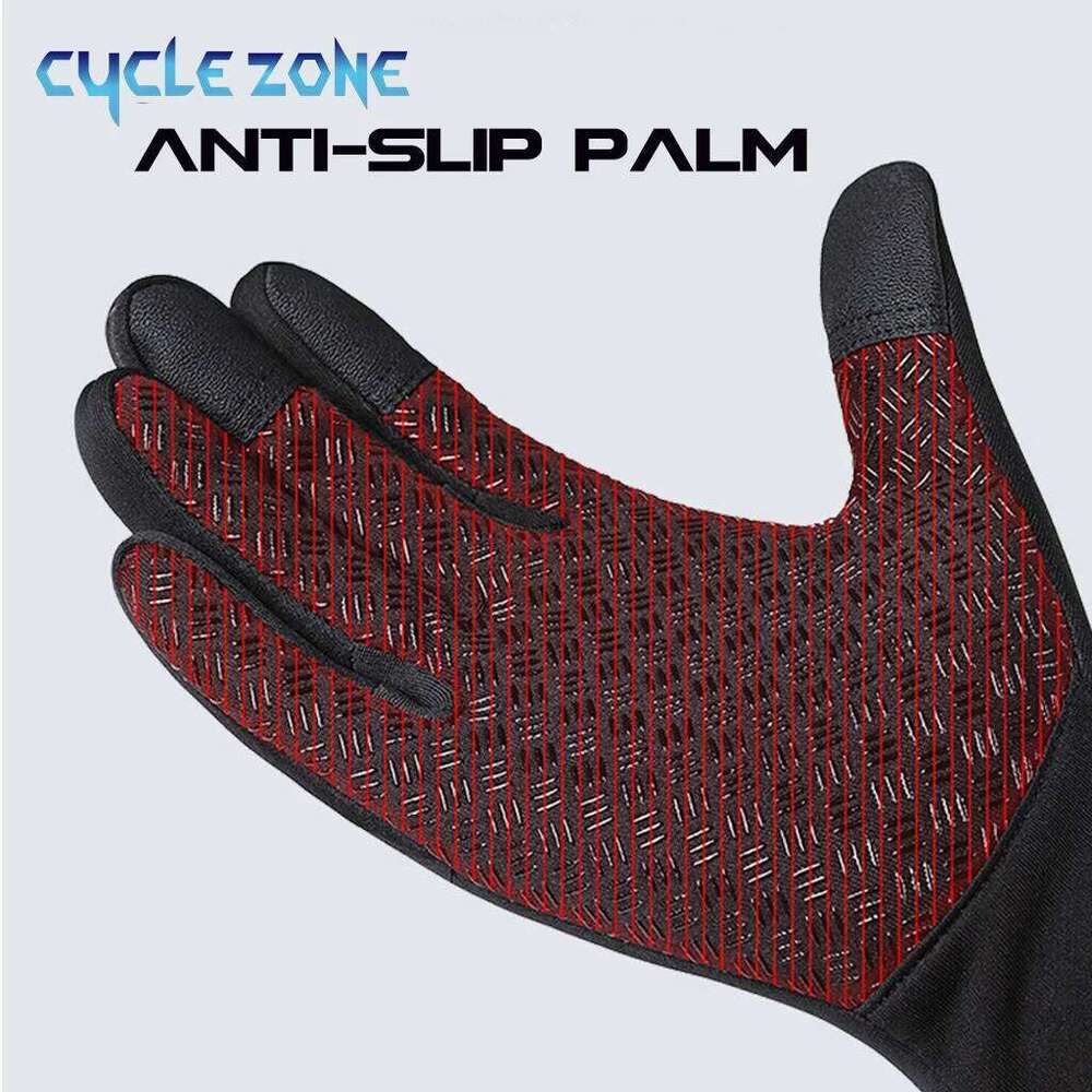 Spring Autumn Cycling Touchscreen Full Finger Bicycle Glove with Zipper Warm Windproof Outdoor Bike Riding Sports Gloves Y260115