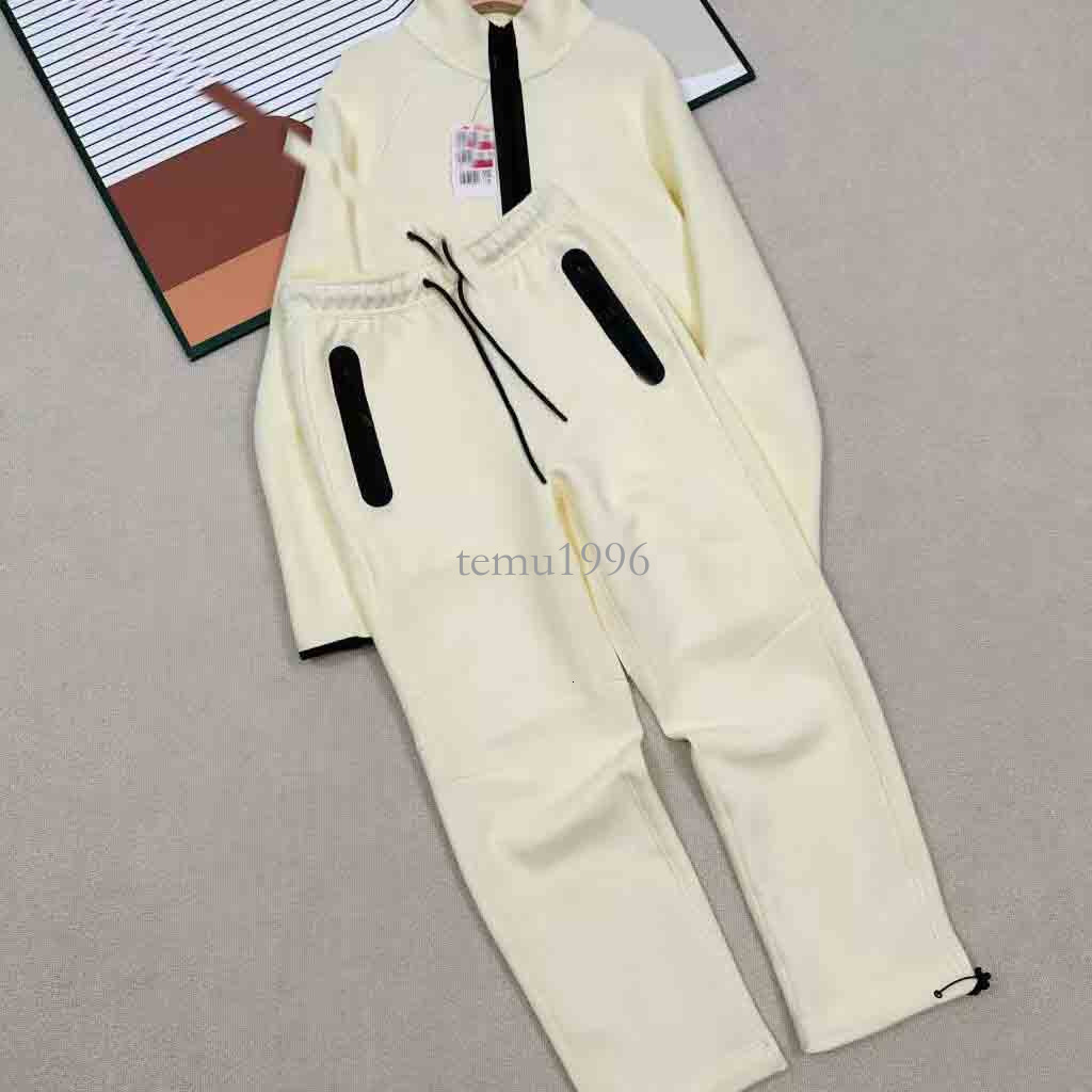 SPORTSWEAR tech fleece tracksuits 1/2-zip sweatshirt Letter print splice half zipper open front stand collar long sleeve hoodie