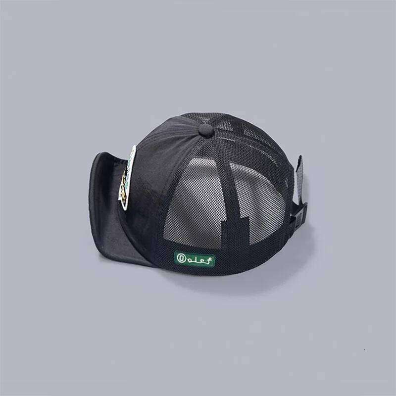 Big Size Short Visor Baseball Cap Breathable Dad Mesh 5 panel Caps Men Adjustable Bone Trucker Outdoor Flat Brim Running Hat Y260115