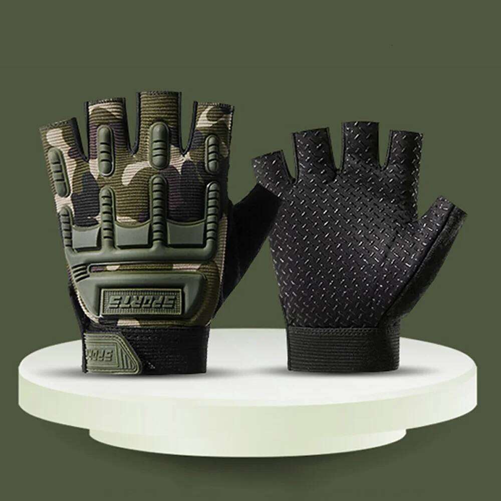Kids 4-11 Years Cycling Half Finger Bike Tactical Glove Non-Slip Outdoor Sports Gloves for Boys and Girls W29 Y260115