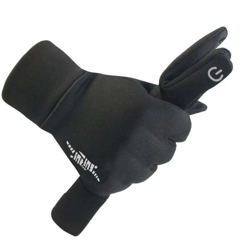 Black Winter Warm Full Fingers Waterproof Cycling Outdoor Sports Running Motorcycle Ski Touch Screen Fleece Gloves Y260115
