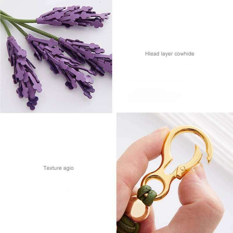 Valentine's Day Lavender tulip tomato strawberry pea pods leather charm fashion high-end keychain exquisite workmanship bag accessor 26W0116