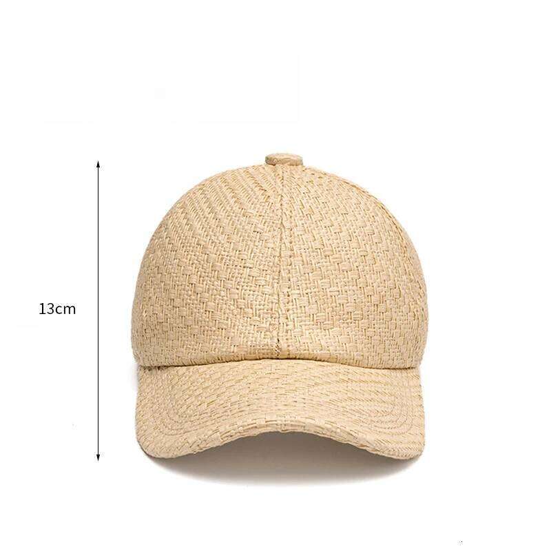 Spring Summer Unisex Baseball Cap Breathable Straw Material with Woven Craft Pixel Pattern Adjustable 56-61cm Y260115