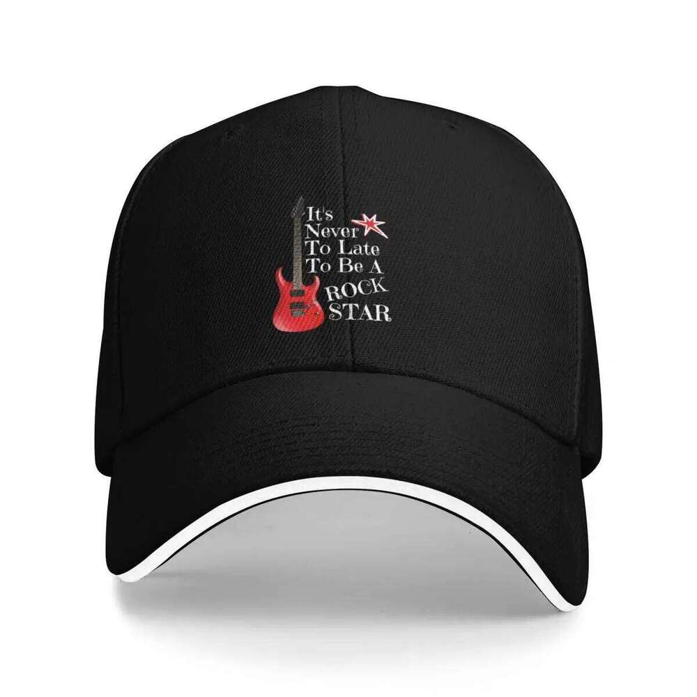 It's Never Late To Be A Rock Star!. Cool Retro Vintage Design. Witty Friends Funny Baseball Cap Y260115