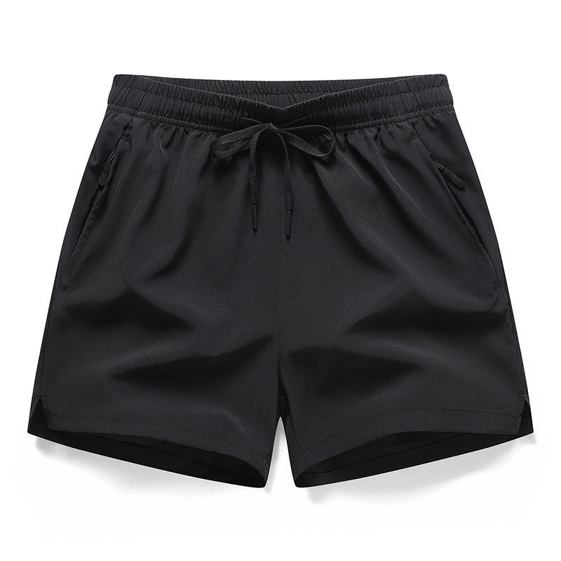 Men's Summer Quick-Dry Ice Silk Split Hem 3-inch Running & Track Shorts, Beach Shorts
