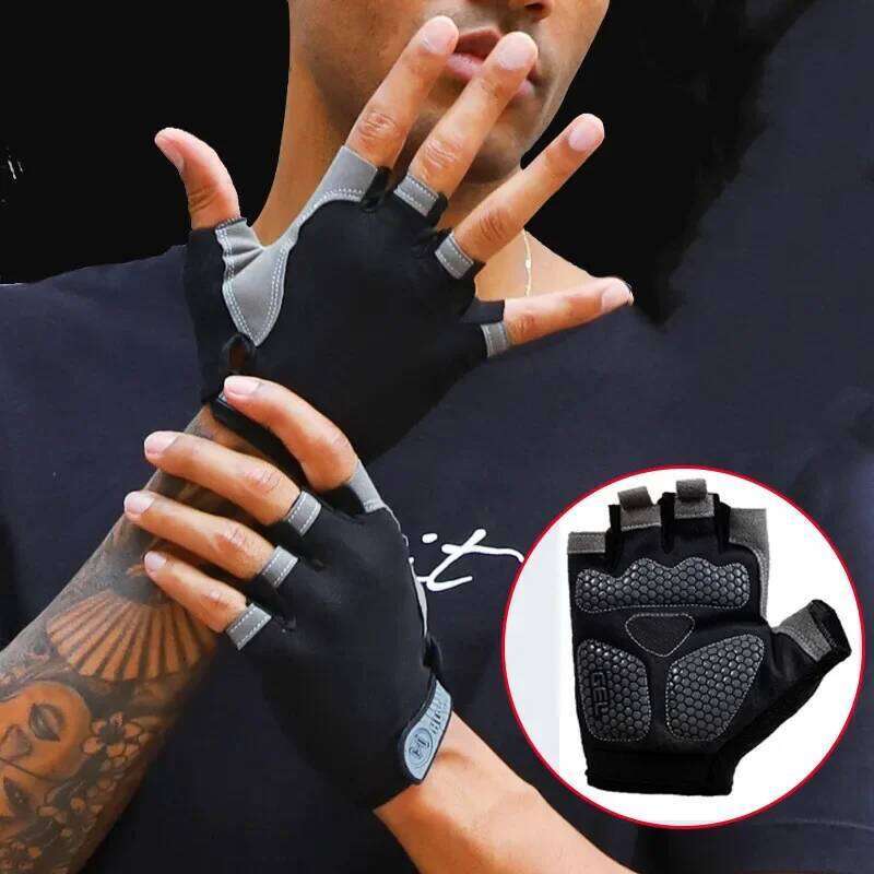 Weightlifti Gym Fitness Training Fingerless Men Women Bodybuilding Exercise Sports Gloves Cycling Anti Slip Breathable Y260115