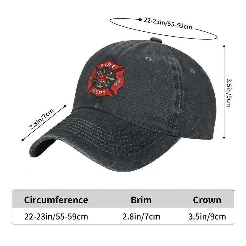 2023 Personalized Cotton Firefighter Department Logo Baseball Cap For Men Women Adjustable Fireman Fire Rescue Dad Hat Outdoor Y260115