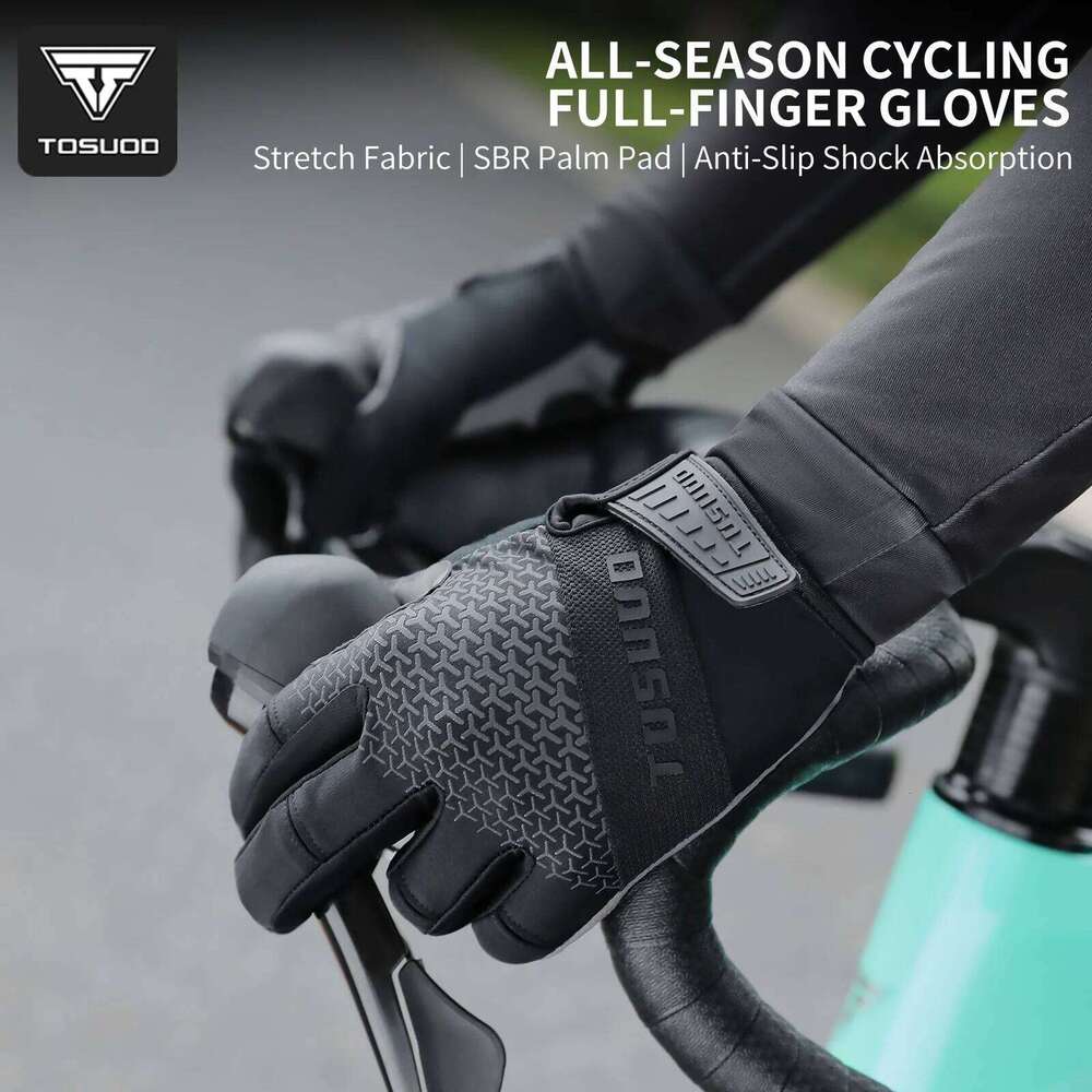 TOSUOD Cycling Shockproof Anti-slip Full Finger Sports MTB Road Bike Touchscreen Outdoor Windproof Riding Moto Gloves Y260115