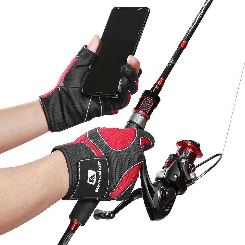 Outdoor Exposed Three-Finger Fishing Men'S And Women'S Non-Slip Sports Bicycle Riding Gloves Y260115