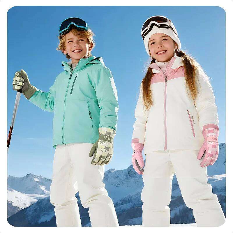 Children Winter Warm Cartoon Ski Gloves Thickened Fleece Waterproof Anti-slip for Kids Cycling Sports Ice Skating Skateboarding Y260115