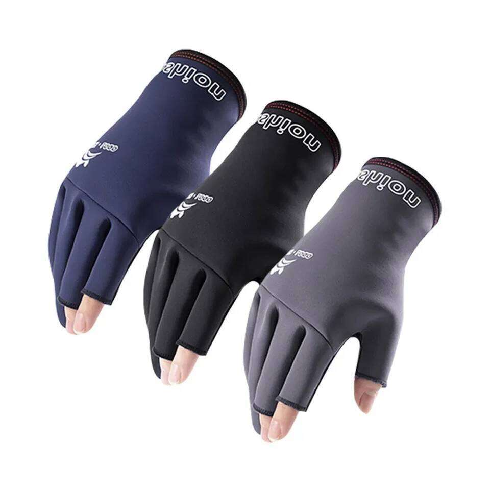 Outdoor Angling Winter Fishing Men's Women Cycling Warm Anti-Slip for Sports Touch Screen Two Fingers Cut Gloves Y260115