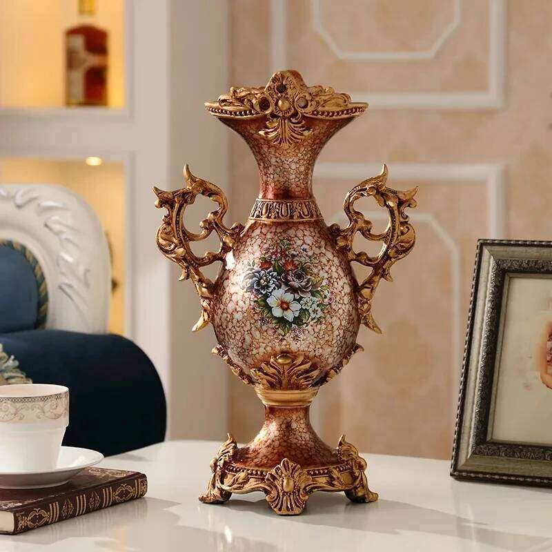 40CM retro living room flower vase, home decoration, dining table, European creative foyer decoration C260116