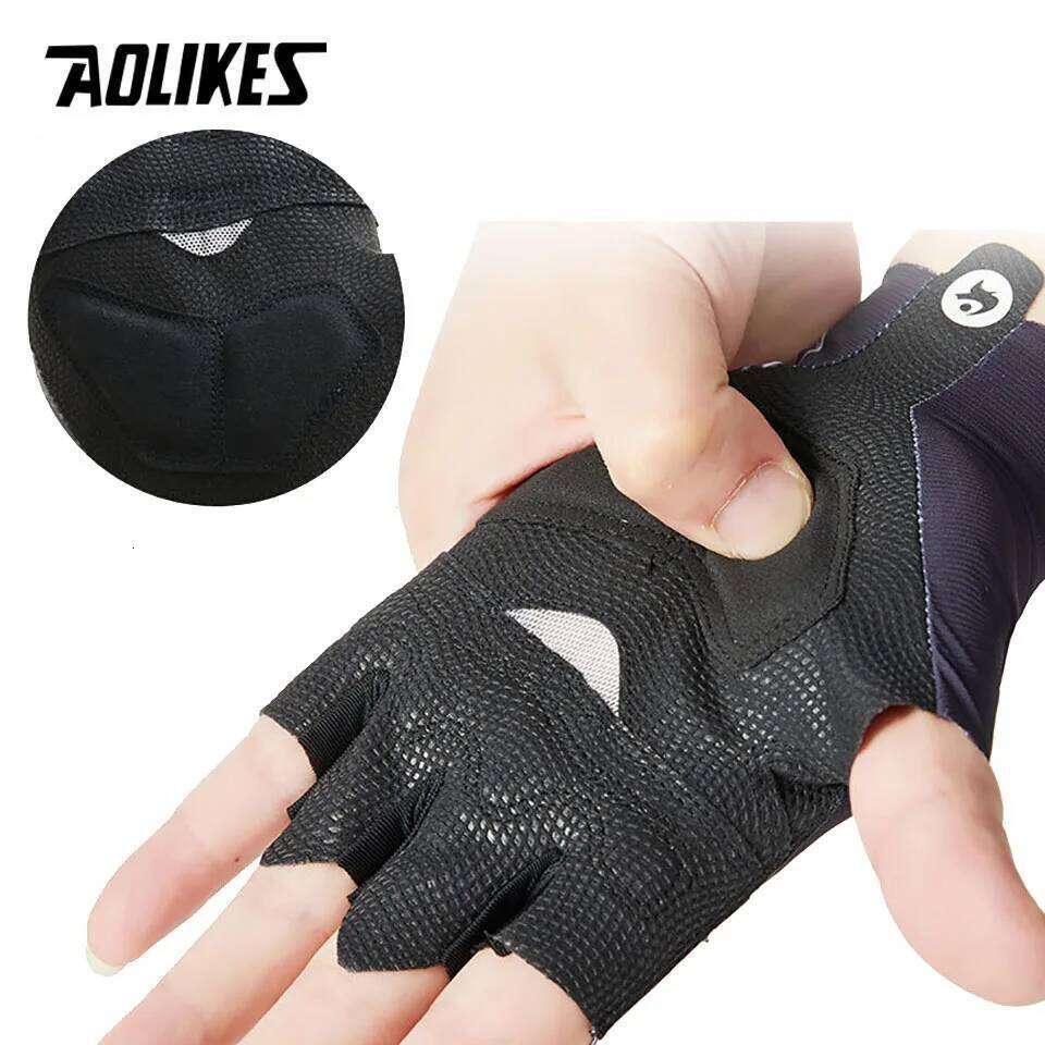 AOLIKES 1 Pair New Cycling Half Finger Gloves Anti-slip Bicycle Mittens Racing Road Bike Glove MTB Biciclet Guantes Ciclismo Y260115