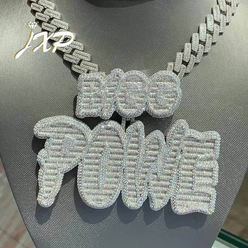Custom Iced Jesus Cross Charm Luxury Design 925 Sterling Silver Gold Plated Hip Hop Pendant Fine Jewelry Moissanite Third Party