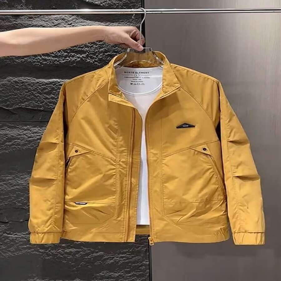 Men's Jackets Men's Outerwear CoatsOuterwear Spring And Autumn Stand Collar Trendy Personality Jacket Fashion Casual Coat Daily Commute Men&