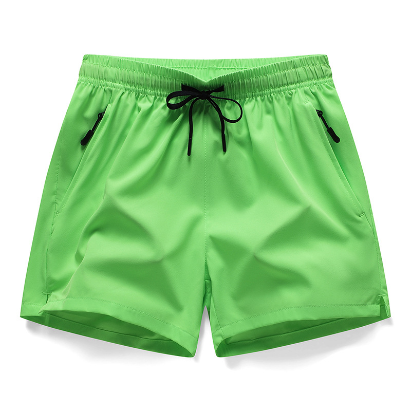 Men's Summer Quick-Dry Ice Silk Split Hem 3-inch Running & Track Shorts, Beach Shorts