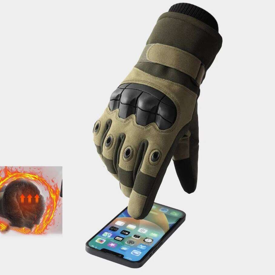 Winter Cold-proof Full Finger Touchscreen Breathable Waterproof Military Black Motorcycle Racing Gloves for Outdoor Motocross Y260115