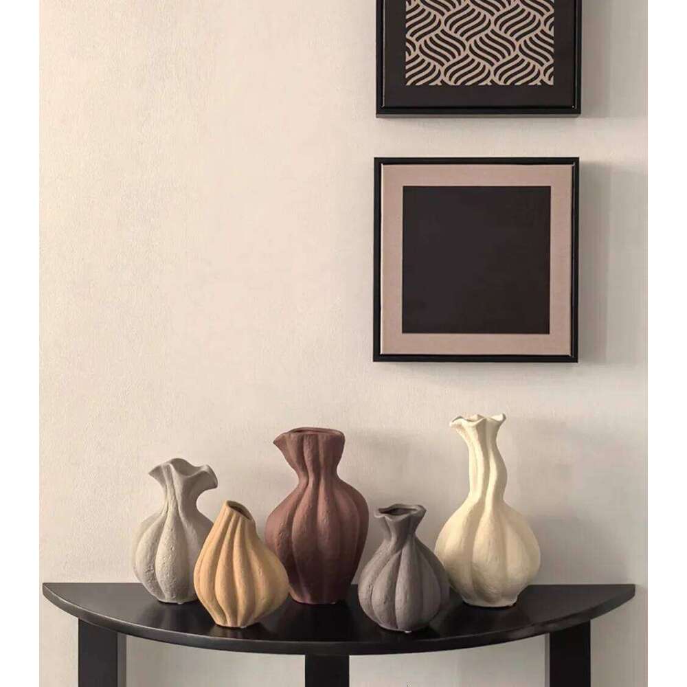 Livetai Wabi-Sabi Handmade Ceramic Vase, Organic Artistic Flower Pot for Living Room, Study & TV Console, Modern Boho Decor C260116