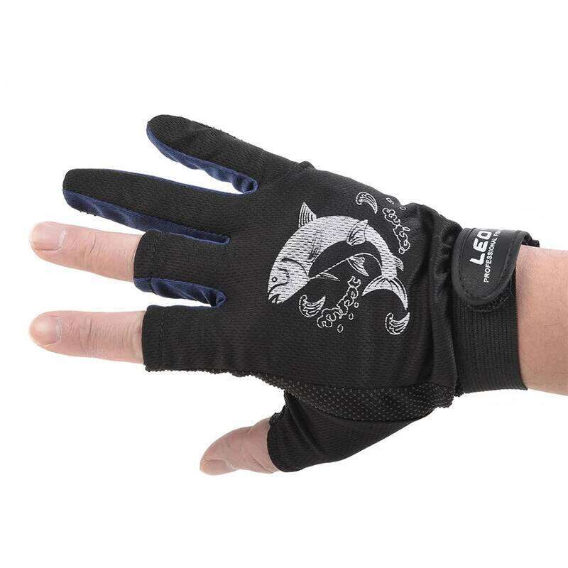 1 Pair 3 Fingers Cut Non-slip Fingerless Breathable Fishing Quick-drying Outdoor Sports Gloves Y260115