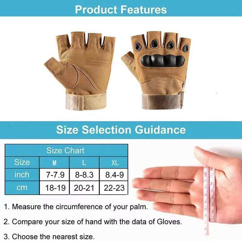 DIZETION Military Tactical Half Finger Gloves for Men - Outdoor Shooting Airsoft Hunting Motorcycle Cycling Gear Y260115