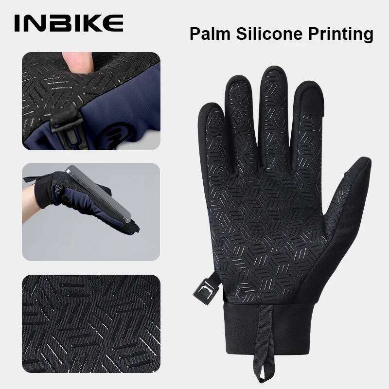 INBIKE Men's Fleece Cycling Gloves Warm Full Touch Screen Compatible Shock Absorbing Anti-Slip Long Finger for Road Bike Y260115