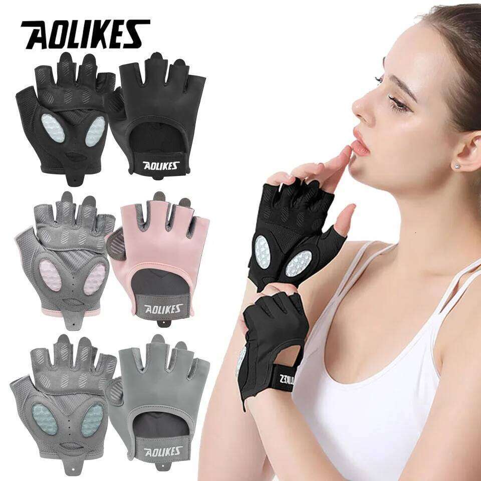 AOLIKES Breathable Cycling Workout Gym for Men Women Weight Lifting Fingerless Gloves Training Exercise Fitness Y260115