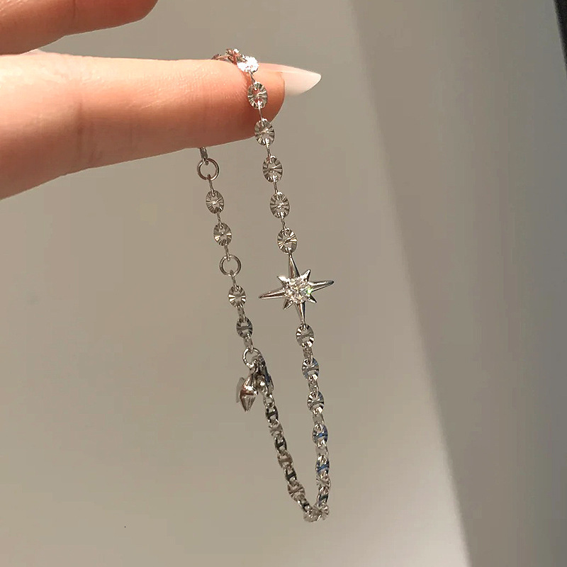 Luxury Brand Designer Jewelry Xiaohongshu Same Style Sparkling Star Bracelet For Women, Explosive Comet Meteor Pentagram Lucky Star Jewelry