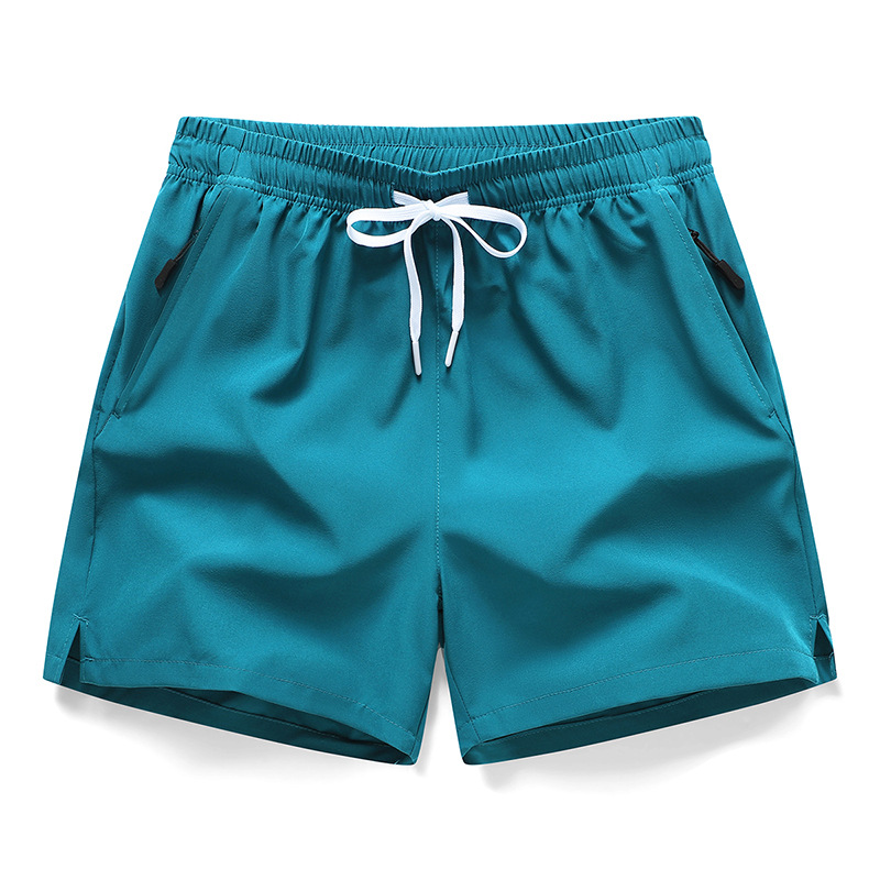 Men's Summer Quick-Dry Ice Silk Split Hem 3-inch Running & Track Shorts, Beach Shorts