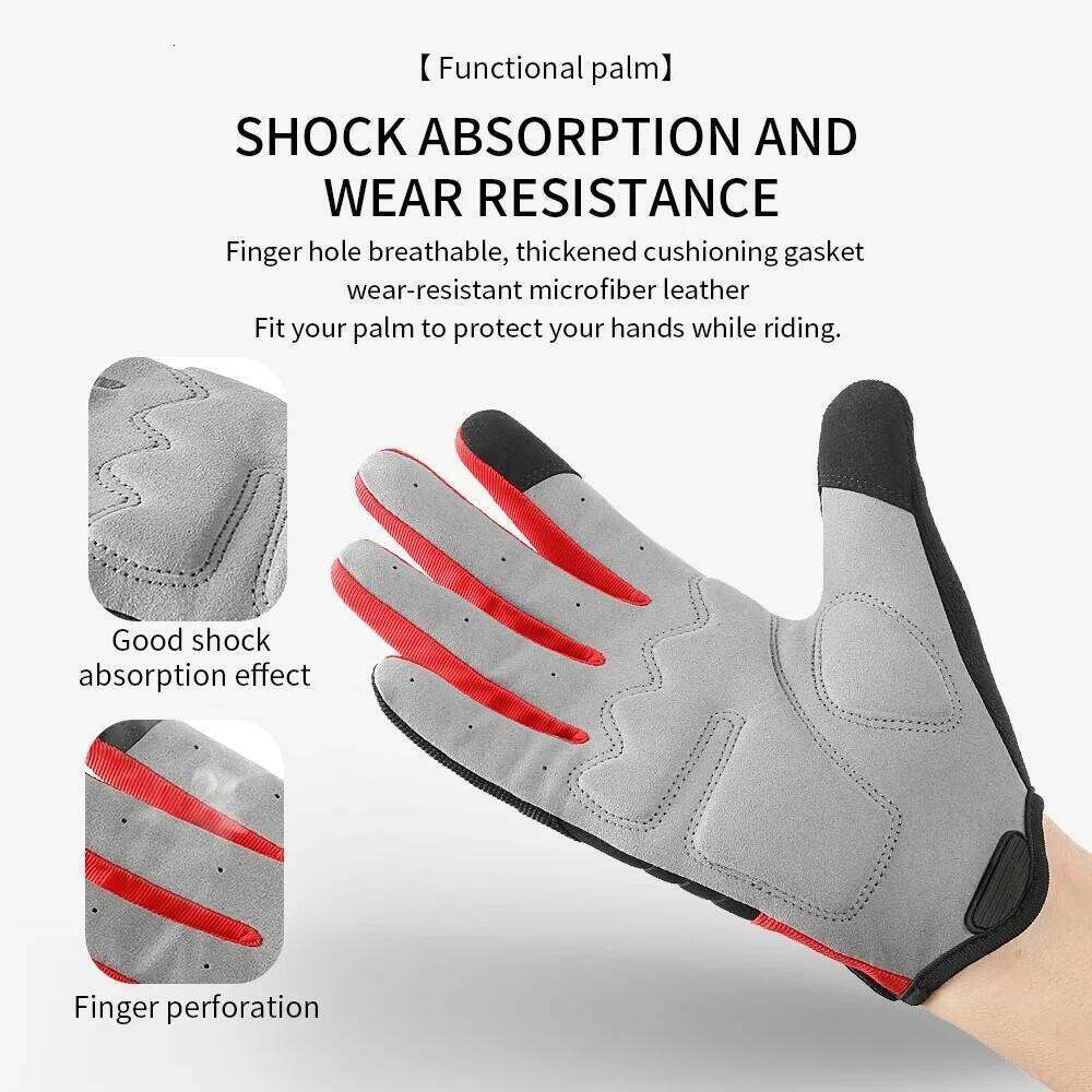 Windproof Shock-absorbing and Wear-resistant Touchscreen Anti-slip All-terrain Cycling Long Bicycle Gloves Y260115