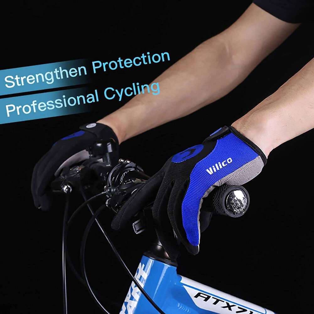 Cycling Anti-slip Full Finger MTB Bike Bicycle Pad Men Women Breathable Anti-shock Sports Gloves Y260115