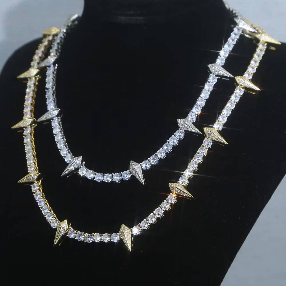 Sleek Panther Claw Necklace Iced Out with 5mm Tennis Chain Hip Hop Style