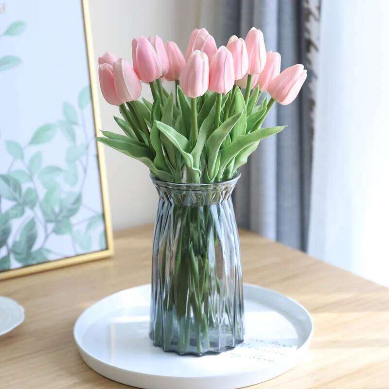 20pcs/3pc/5pc/10pc Silicone Artificial Tulip Bouquet with Stems for Home Wedding Decoration C260116