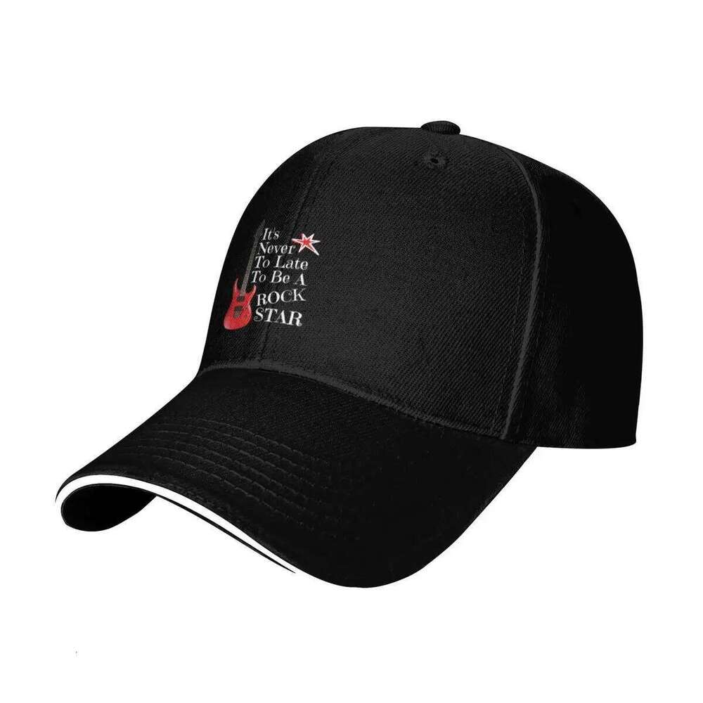 It's Never Late To Be A Rock Star!. Cool Retro Vintage Design. Witty Friends Funny Baseball Cap Y260115