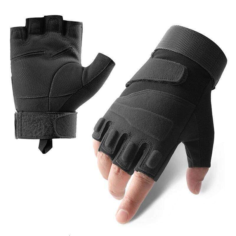 1 Pair Gloves Black Hawk Tactical Army Fans Outdoor Cutting Sports Protection Anti Slip Motorcycle Riding Men and Y260115