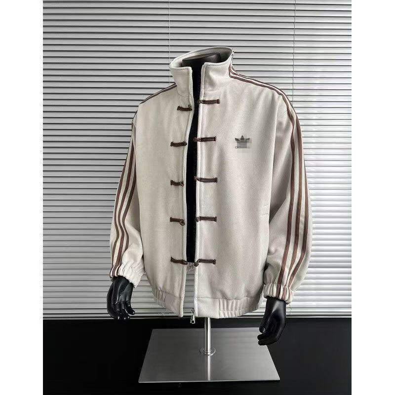 Typical men's jacket Amazon hot item design stand collar buckle jacket for couples in spring and autumn sports loose Tang suit jacket