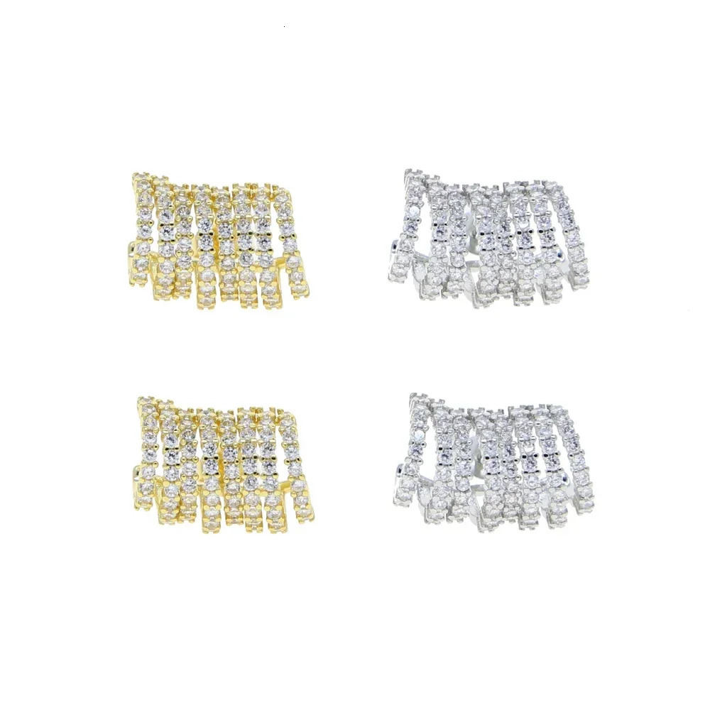 2025 High Quality Micro Pave Bling Cz Cluster Earring Sparking Gorgeous Women Wedding Engagement Gift Jewelry Wholesale 260109 - view 4