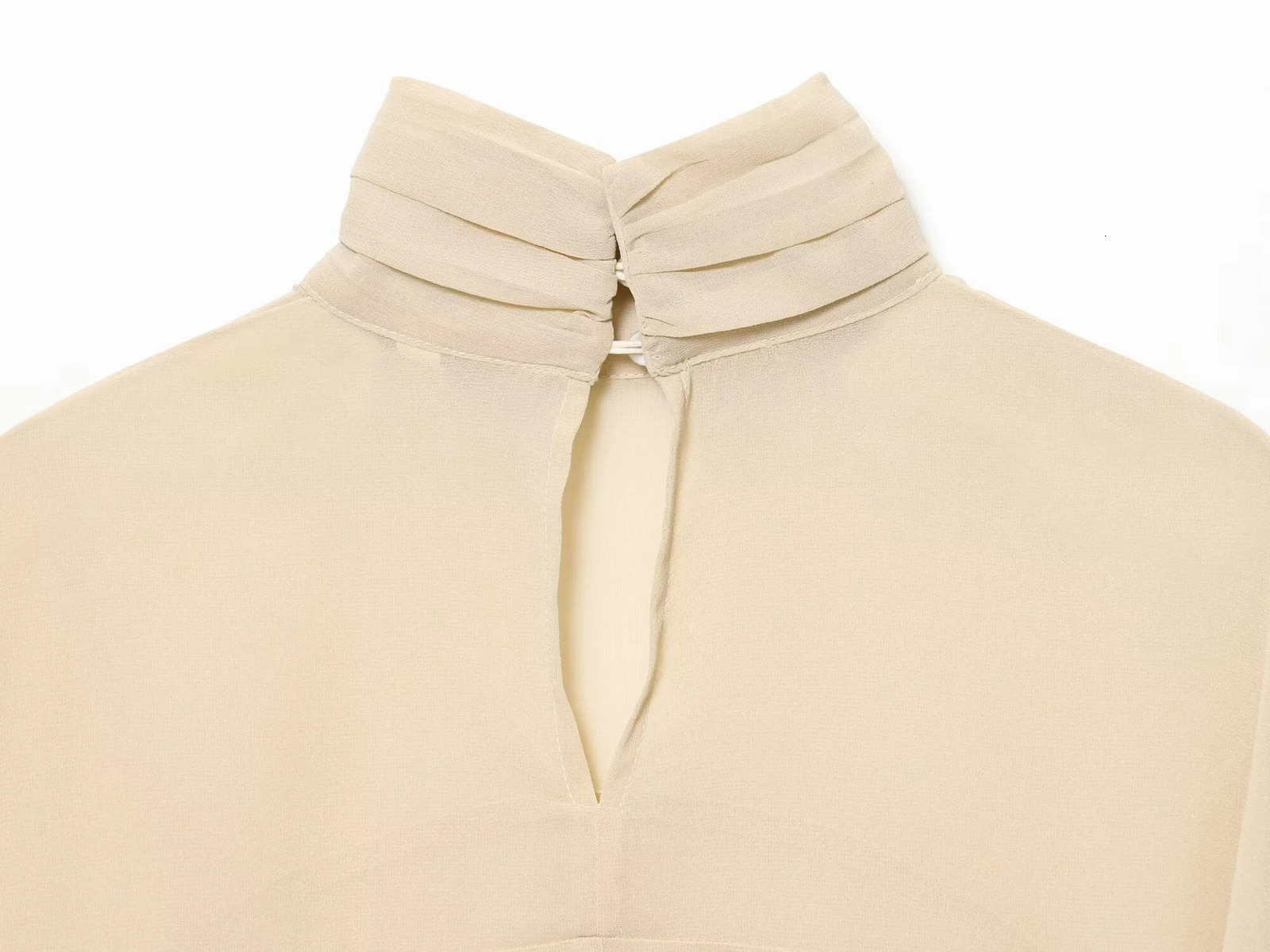 European and American winter womens clothing loose casual temperament simple stand up collar layered decorative top 260109