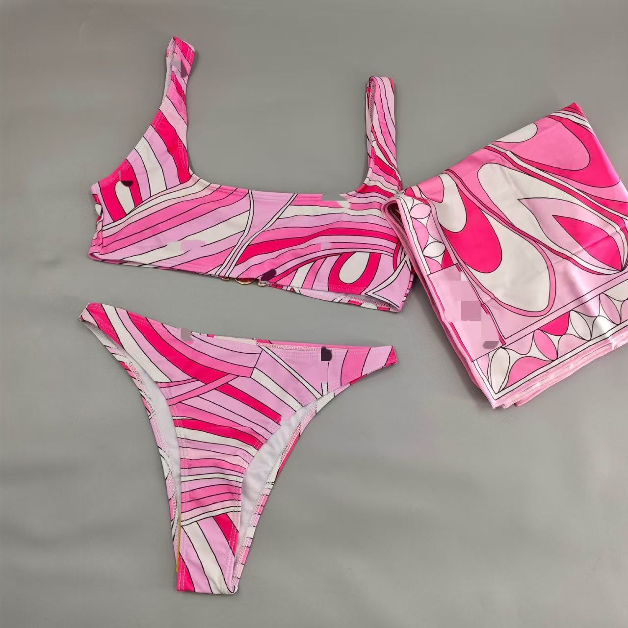 3A puccii swimsuit Rainbow Bikinis Swimwear Scarf Headband Brand Women Swim Cover Skirt Sarong Luxury Cup Up Swimsuit Summer Beach Vacation Outfit Res