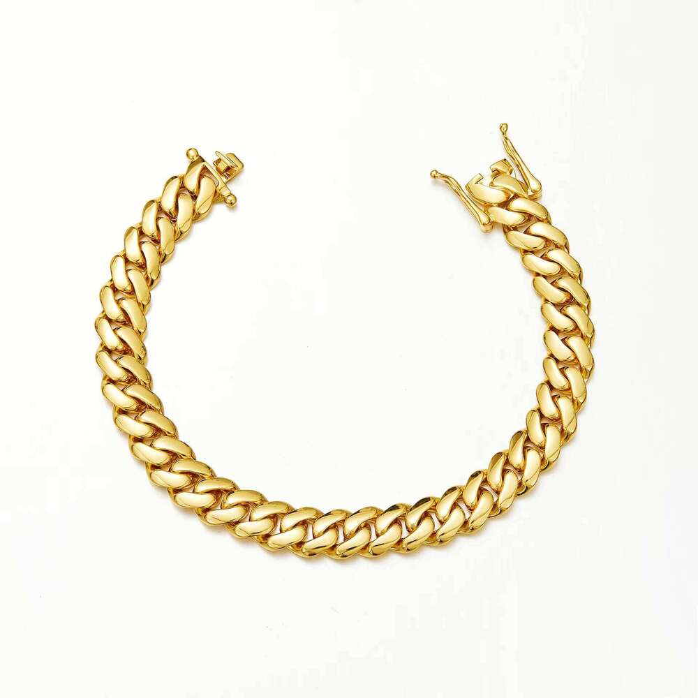 High quality S925 necklace 10MM-22MM Miami Cuban necklace Hip hip chain gold-plated antioxidant fashion for both men and women