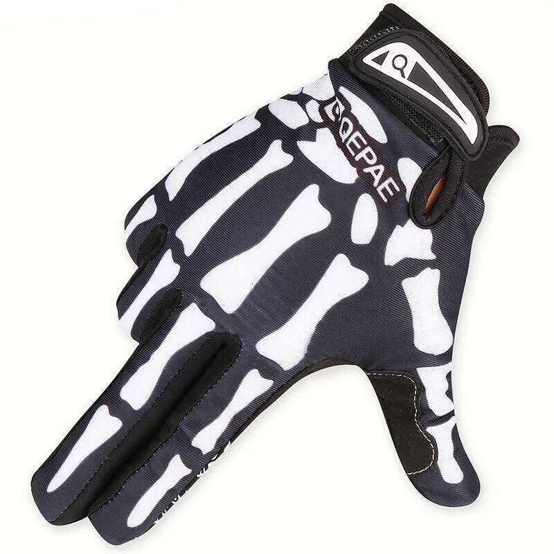 2026 New Long Warm for Cycling Sports Outdoor Full Finger Skull Gloves Y260115