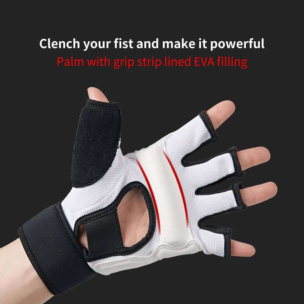 Half Finger Boxing Kids Taekwondo MMA Leather Gloves Karate Muay Thai Guante De Boxeo Free Fight Training Equipment Y260115