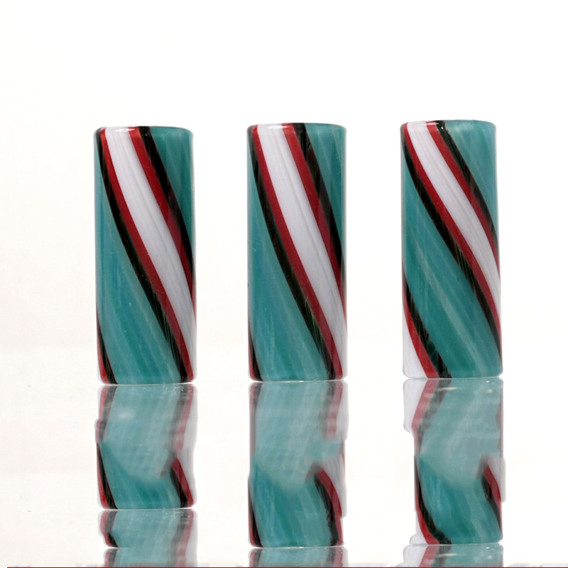 New Designs D12mm H30mm Stripe Mini Glass Pipe Filter Tips Round Mouth For Dry Herb Tobacco Rolling Drip Mouth Tip