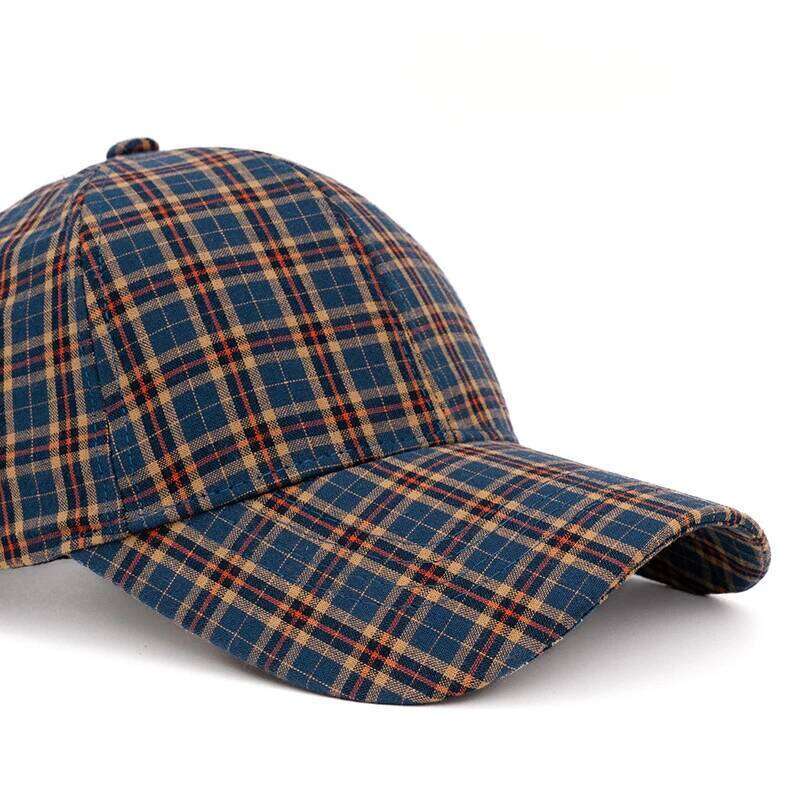 Women's All-Season Versatile Baseball Cap - Daily Wear Retro Plaid Cotton Hat 56-61cm with Simple Style Y260115