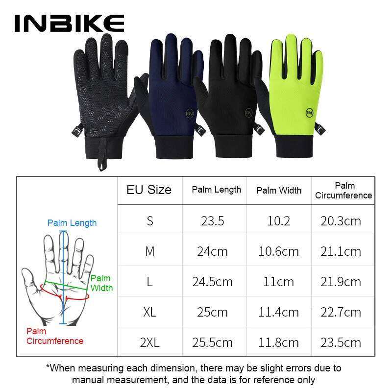 INBIKE Men's Fleece Cycling Gloves Warm Full Touch Screen Compatible Shock Absorbing Anti-Slip Long Finger for Road Bike Y260115