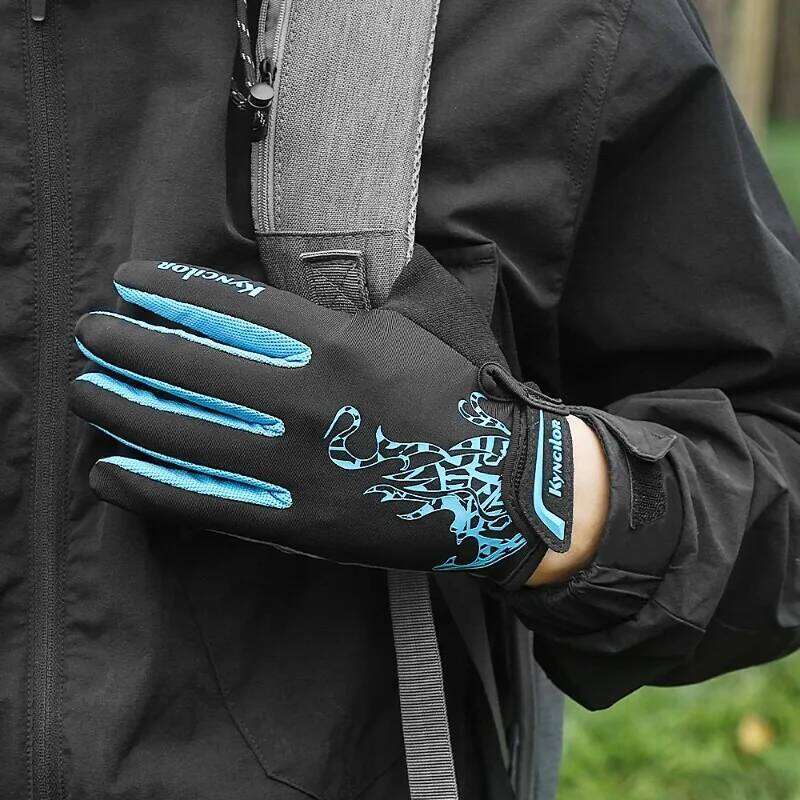 Kyncilor Men Black Full Finger Bicycle Glove Touchscreen Silicone Cycling Running Hiking Bike Gloves Breathable Y260115