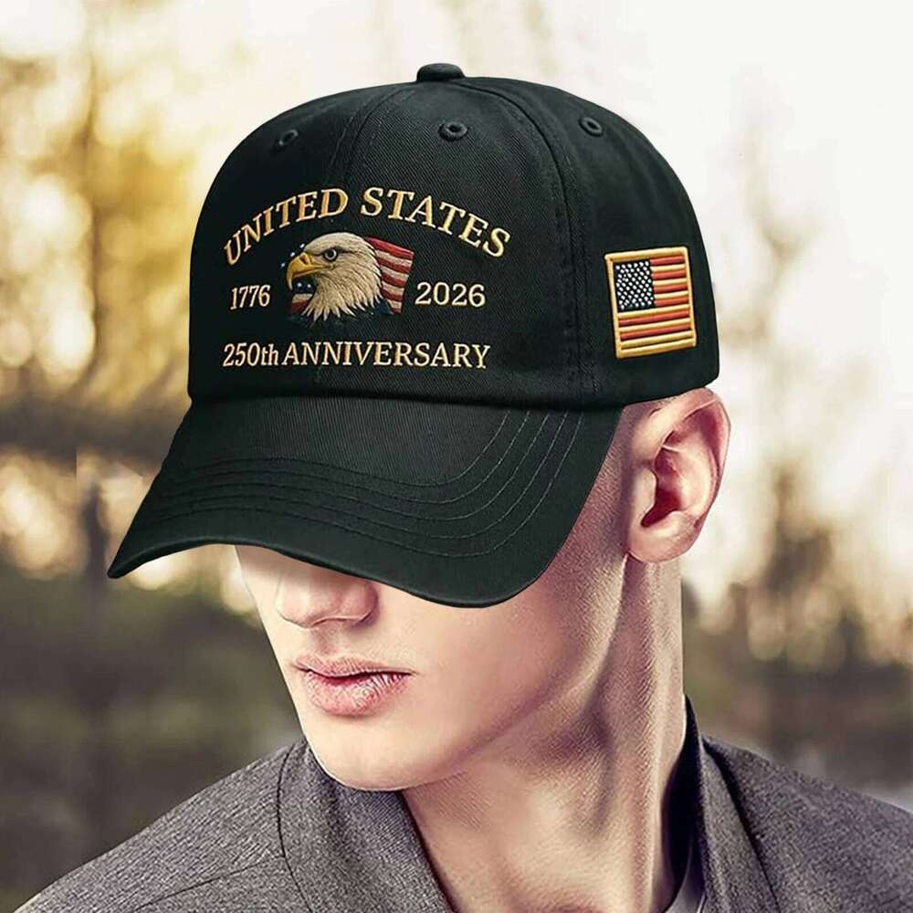 US 250th Anniversary Soft Embroidery Peak Cap Breathable Retro Printed Baseball Hat for Activities Hiking Camping Picnic Y260115
