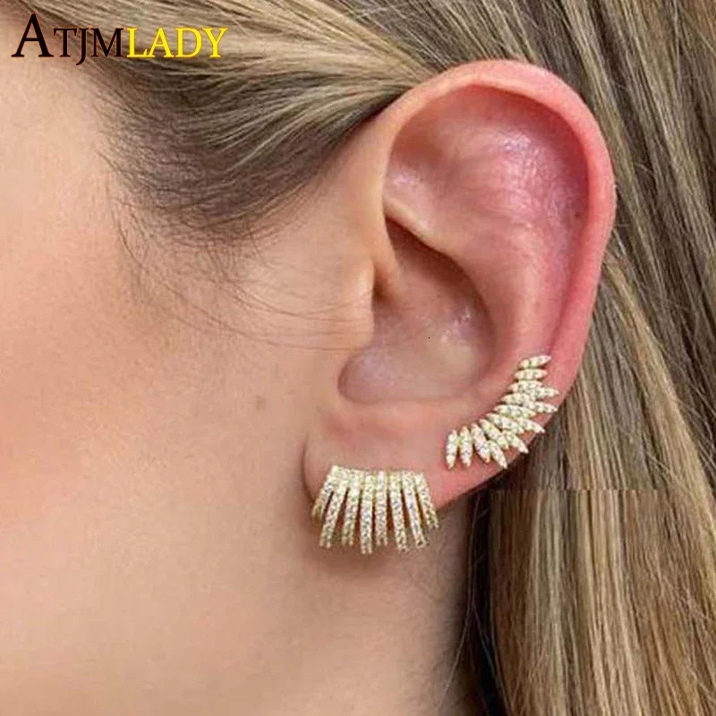 2025 High Quality Micro Pave Bling Cz Cluster Earring Sparking Gorgeous Women Wedding Engagement Gift Jewelry Wholesale 260109 - view 7