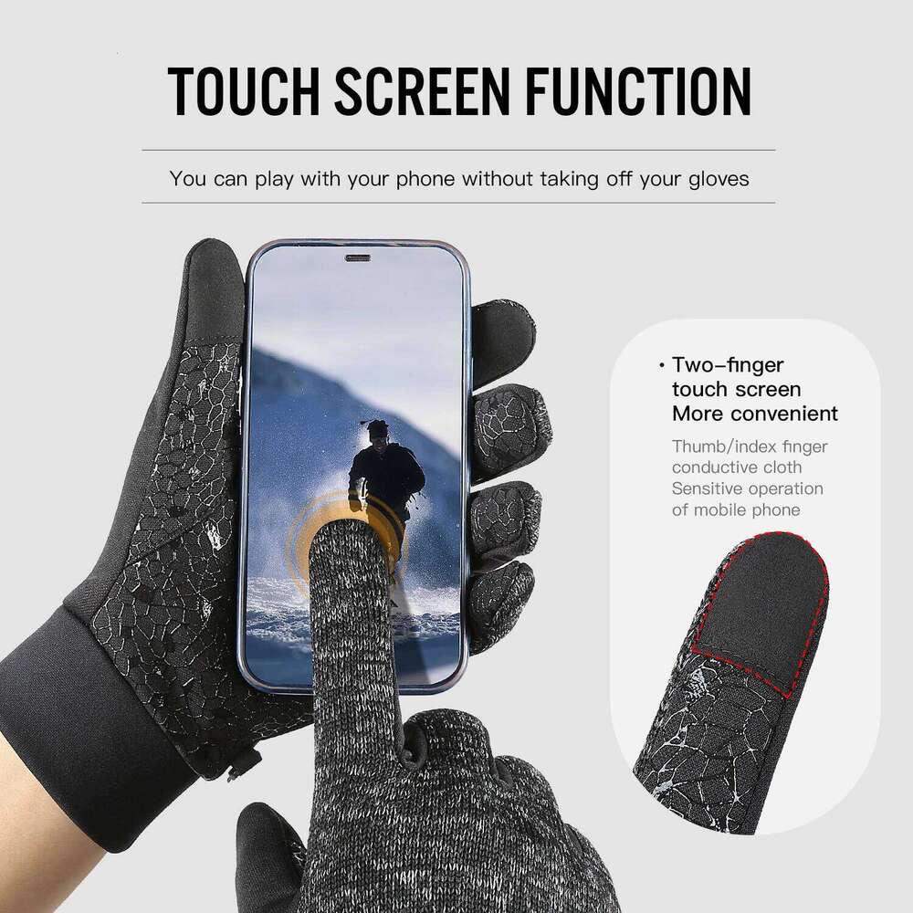 Outdoor Running Men'S Warm Knitted Touchscreen Cycling Women'S Autumn Winter Thick Velvet Gloves Y260115
