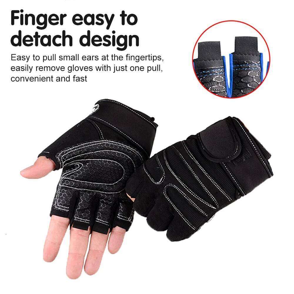 Unisex Workout with Wrist Wrap Half Finger Sport Weight Lifting Training Gloves for Gym Cycling And Motorcycling Y260115